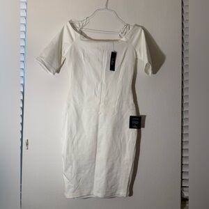 Lulu's Classic White Long Sleeve Dress